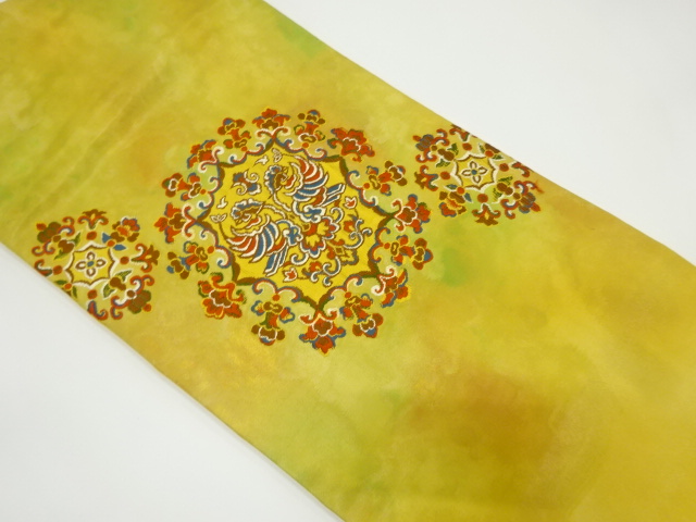 JAPANESE NAGOYA OBI / WOVEN FLOWER CREST